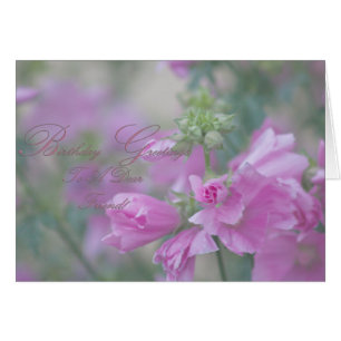 Rosa Mallow Cartões de aniversários Para Um Querid