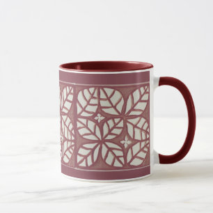 Rosa-marrom e caneca branca