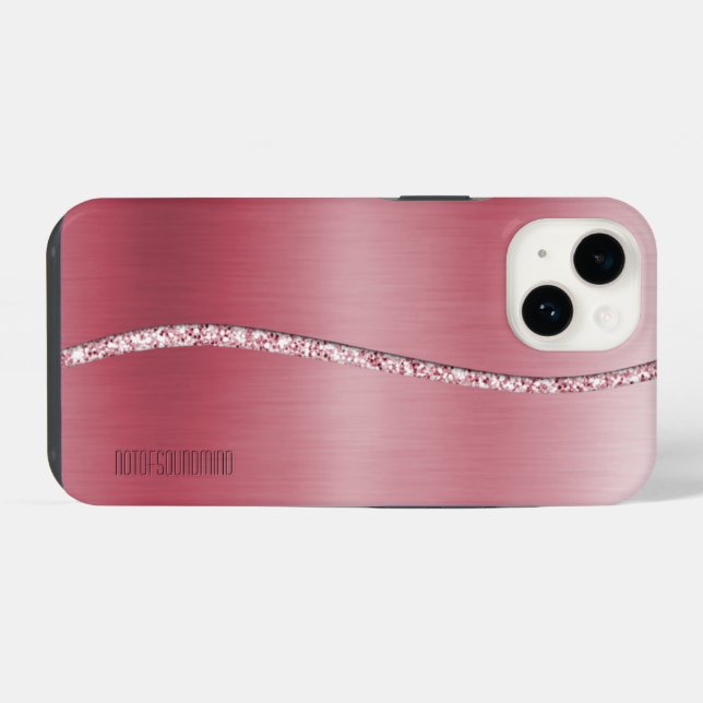 Rosa metálico Dourado e onda brilhante (Verso Horizontal)