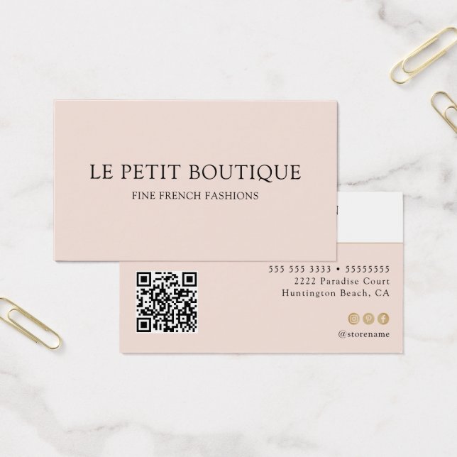 Rosa Mínimo com Código QR (Escritótio)