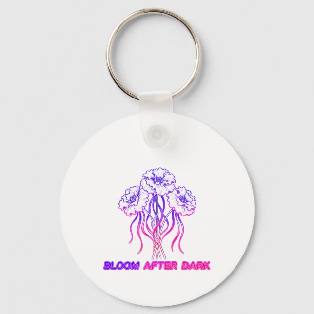 Rosa Neon Floral - Chaveiro de Arte (Frente)