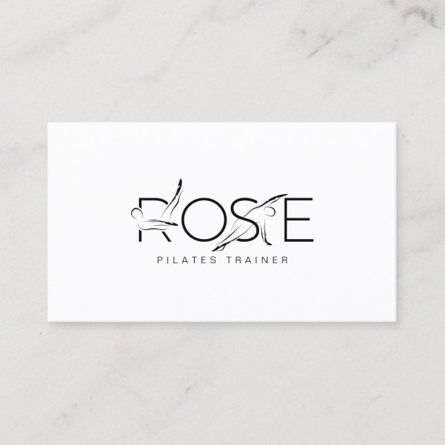 ROSA Nome Pilates Instrutor Cartão de visita (Frente)