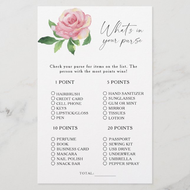 Rosa - O que há no seu jogo de bolsa (Frente)