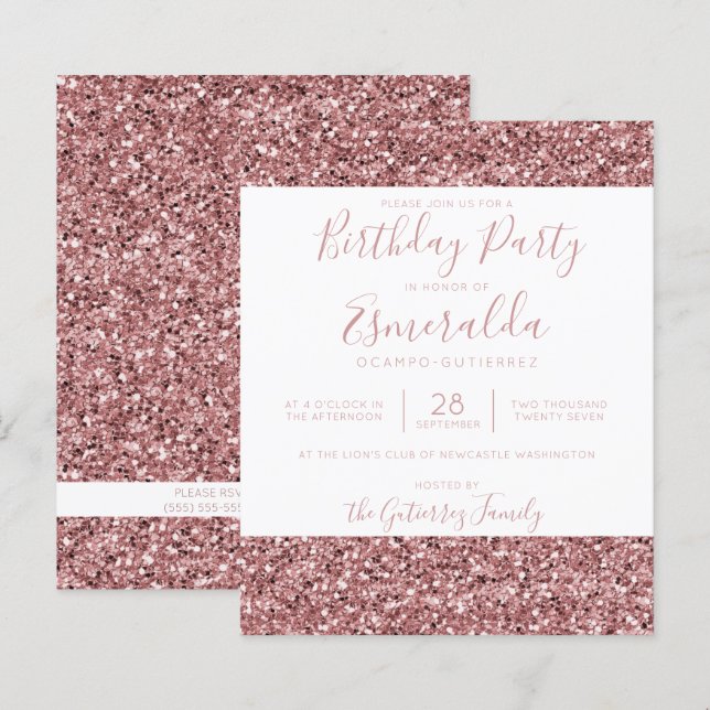 ROSA ORÇAMENTAL - Dia de Aniversário da Glitter Co (Frente/Verso)