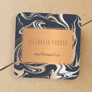 Rosa ouro mármore preto com etiqueta de cobre seu 