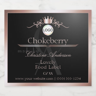 Rosa Ouro Quadro Logotipo Monograma Etiqueta Produ