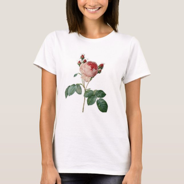 Rosa parisiense, colheita bonito, T-Shirt floral (Frente)