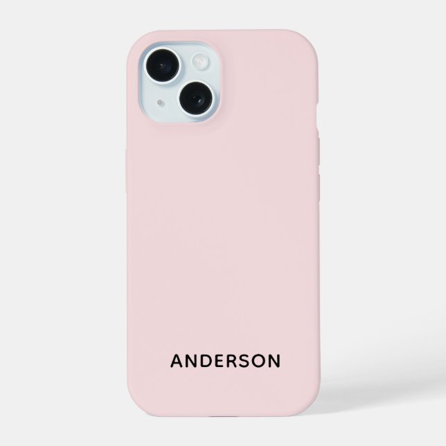 Rosa Pastel Personalizado Simples Customizado (Verso)