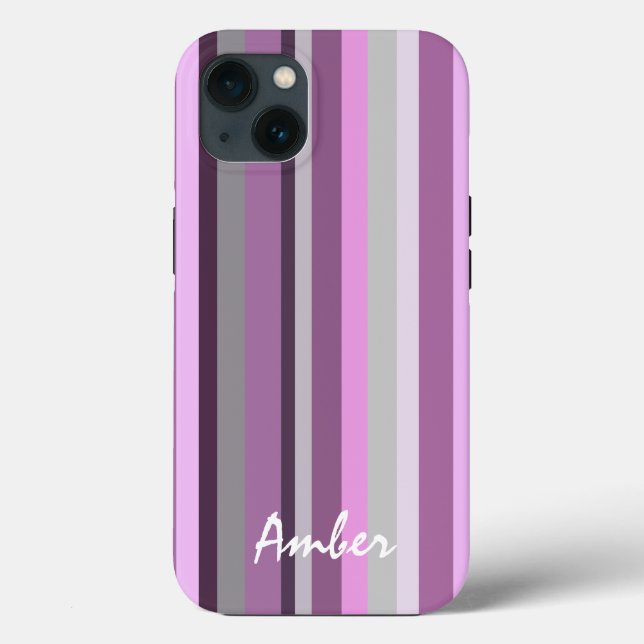 Rosa Personalizado com Listras Verticais Cinza (Verso)