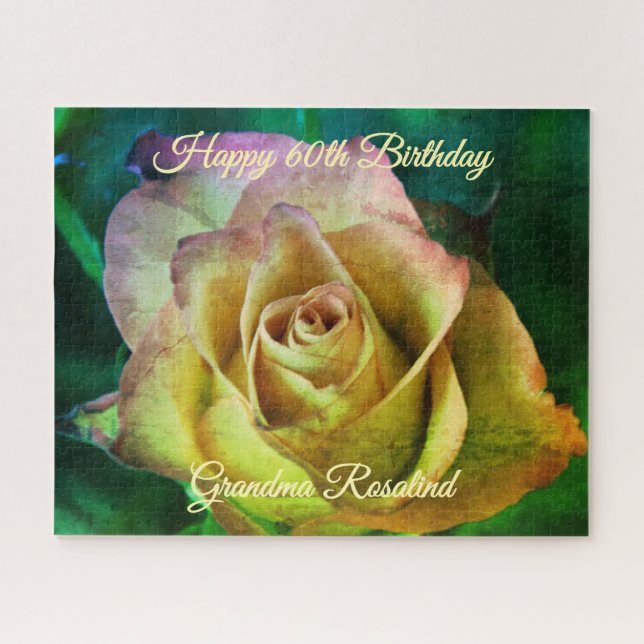 Rosa Personalizável Mensagem Jigsee Quebra-cabeça (Horizontal)