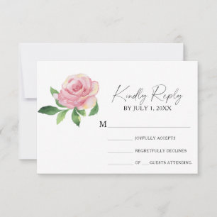 Rosa - Placa RSVP de Casamento