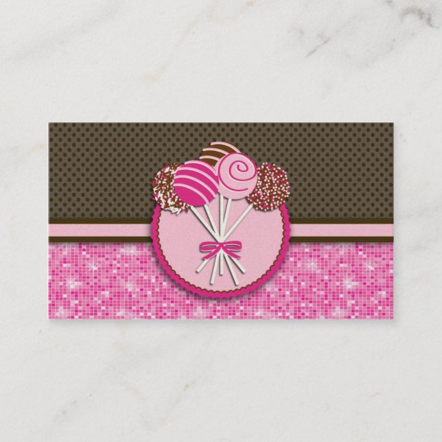 Rosa & pop do bolo de Brown: Cartões de visitas (Frente)