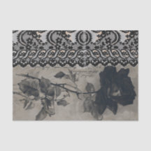 ROSA PRETO LACE HALLOWEEN Papel de Tecido