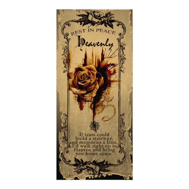 Rosa preto ouro - Cartão de condolências / Cartão- (Frente)