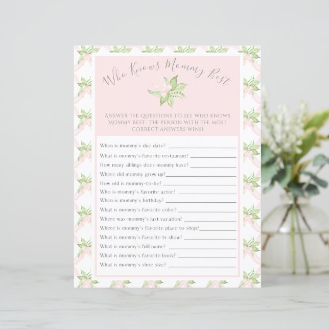 Rosa Que Conhece O Melhor Jogo De Chá de fraldas D (Em pé/Frente)