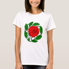 Rosa Red T-Shirt para Mulheres. Lança Longa
