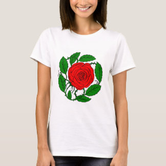 Rosa Red T-Shirt para Mulheres. Lança Longa