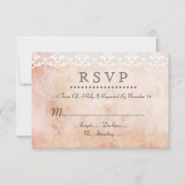 Rosa Romântico de Vintage e personalização de RSVP