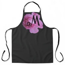 Rosa rosa bonito M monograma floral personalizável