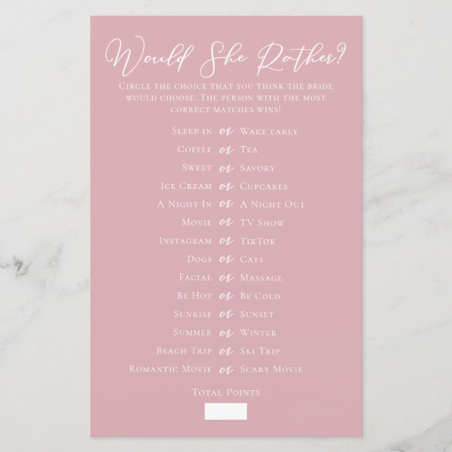 Rosa rosa Ela Preferencialmente Jogo Chá de panela (Frente)