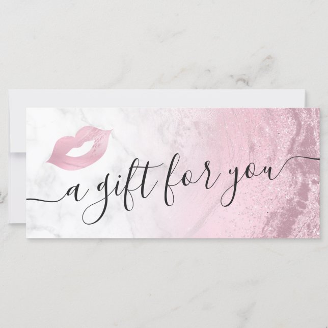 Rosa rosa rosa lábios brilho mármore maquiador (Frente)