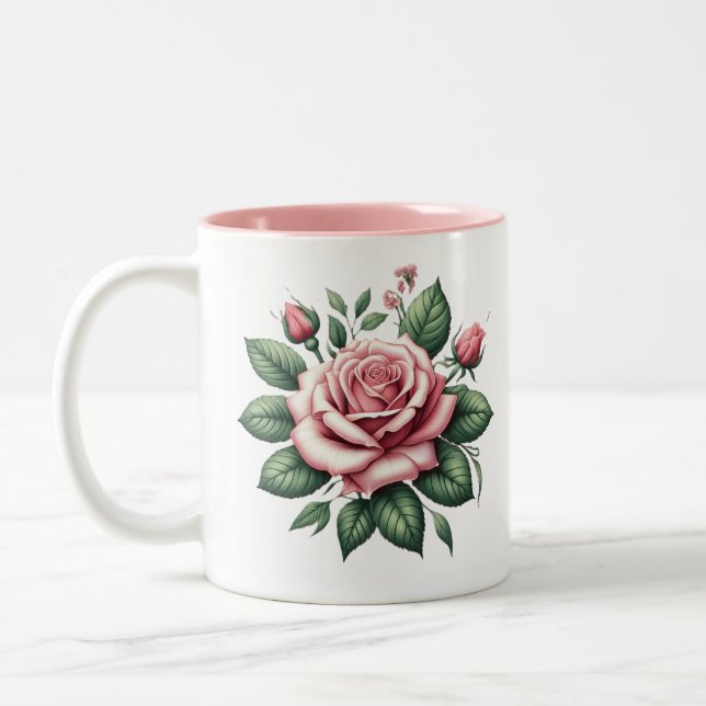 Rosa Rosa Rosa Rosa Com Uma Caneca De Destaque Ros (Esquerda)
