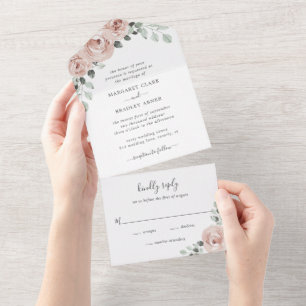 Rosa Rosa Sábio Floral Cinza Casamento Tudo Eu
