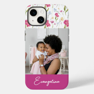 Rosa Roxo Nome Personalizado Aquarela Flor Silvest