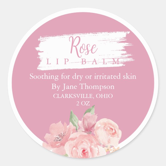 Rosa Salve / balão / Etiqueta de sabão (Frente)