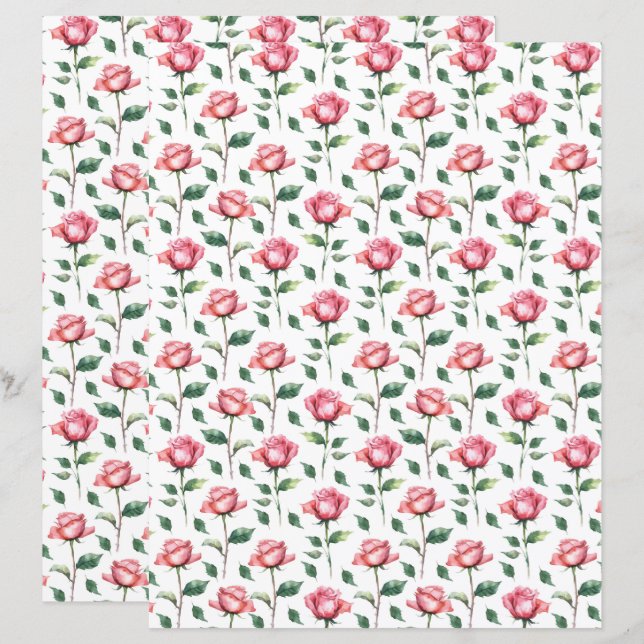 Rosa Scrapbook Paper (Frente/Verso)