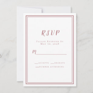 Rosa simples de Casamento RSVP Branco e Dusty Mini