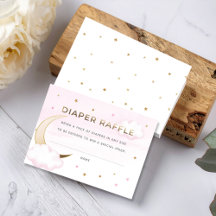 Rosa sobre a placa de inserção do Raffle da Fralda