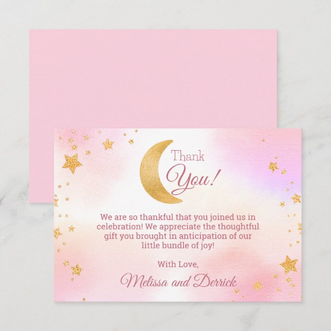 Rosa Sobre o Cartões de agradecimentos do Chá de f (Frente/Verso)