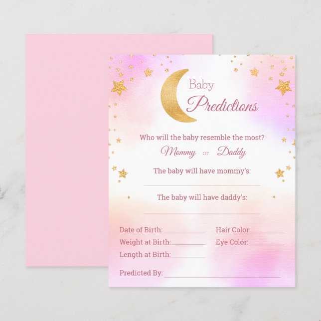 Rosa Sobre o Jogo do Chá de fraldas das Previsões  (Frente/Verso)