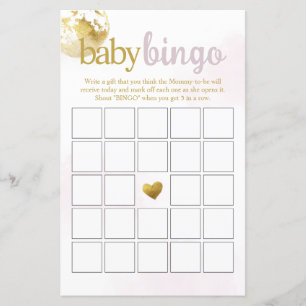 Rosa Sobre o Jogo do Chá de fraldas do Bingo do Be