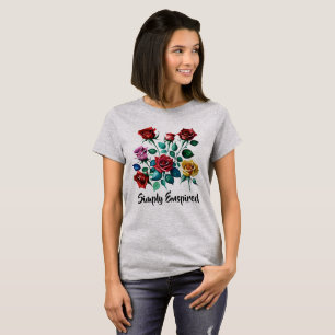 Rosa T-Shirt de Cores de Água Simples