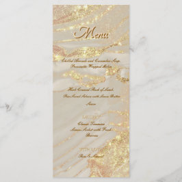 Rosa Tinta Álcool Brilho Dourado Chic Menu Plano