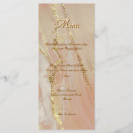 Rosa Tinta Álcool Brilho Dourado Chic Menu Plano