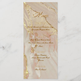 Rosa Tinta Álcool Brilho Dourado Menu Elegante Pla