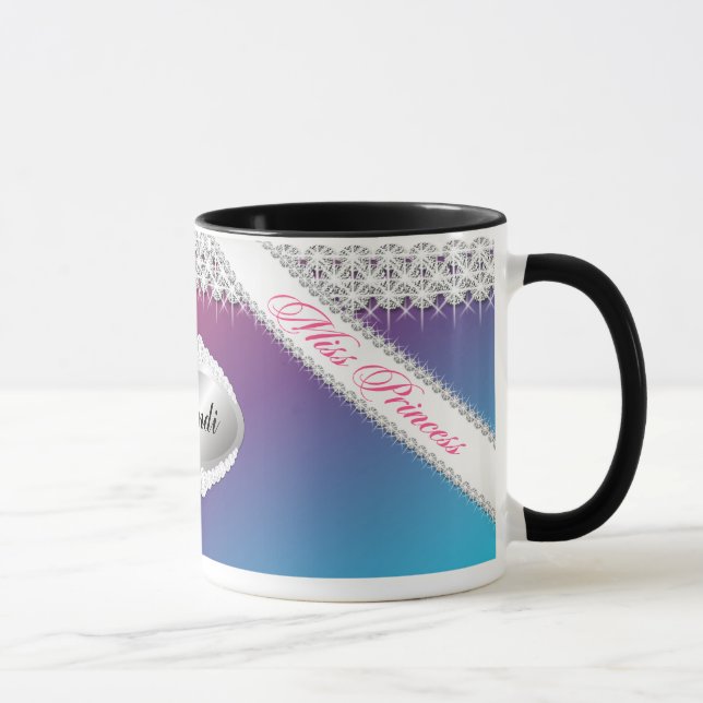 Rosa triguenho personalizado felicidade da caneca (Direita)