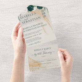 Rosa Verde Esmeralda Resposta Gentil Creme Casamen