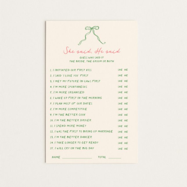 Rosa Verde manuscrito Ela disse que ele disse Jogo (Criador carregado)