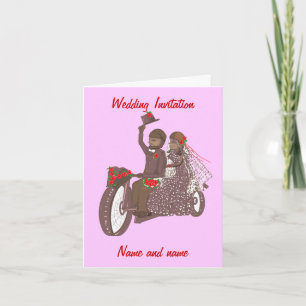 Rosa vermelha Biker ou Cartões de Casamento de Mot