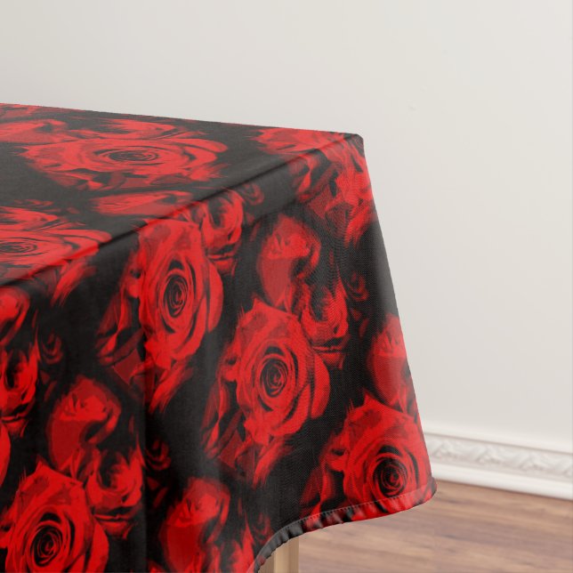 Rosa Vermelha com Toalha de Mesa Preta (Posição Original)