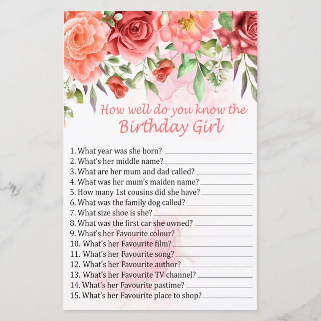 Rosa vermelha Como você conhece bem a aniversarian (Frente)