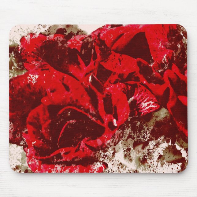Rosa vermelha do Mousepad Watercolor (Frente)