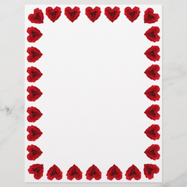 Rosa vermelha em forma de coração (Frente)