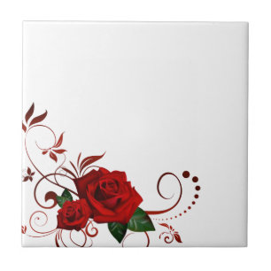 Rosa vermelha floral de Azulejo cerâmica