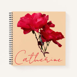 Rosa vermelha floral personalizável Catherine boho