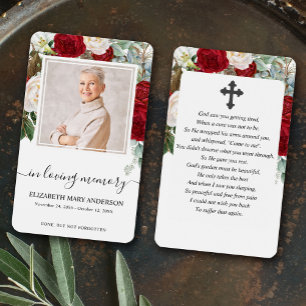 Rosa vermelha Floral Photo Sympathy Funeral Prayer